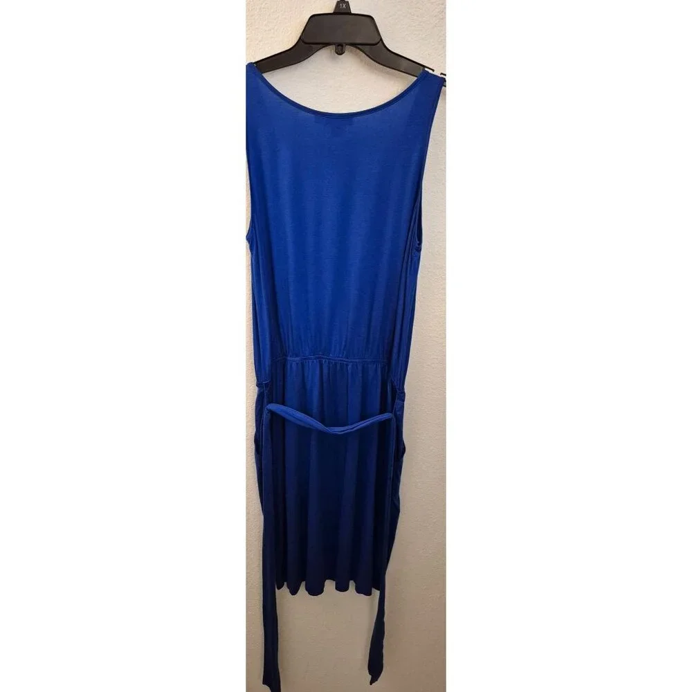 DKNY Bright Blue Pullon On Elastic Waist Casual Dress Size S, NWT